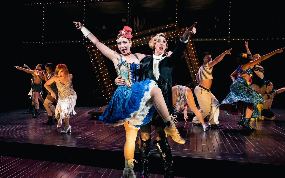 Elly Stahlke and Jo Lampert perform a scene during Cabaret