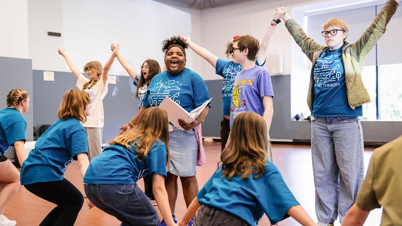 A group of summer campers perform during a musical theater camp (Dan Norman)