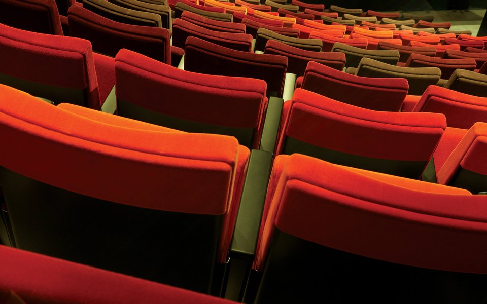 McGuire Proscenium seats photographed from above at a slightly downward angle.