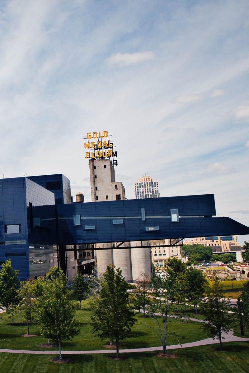 Guthrie Building from Gold Medal Park in the summer time.
