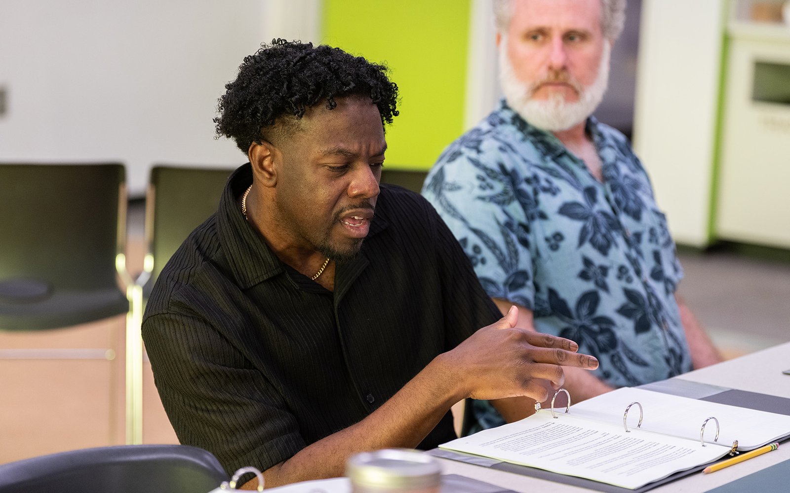Mikell Sapp during a rehearsal for North Star (Jayme Halbritter)