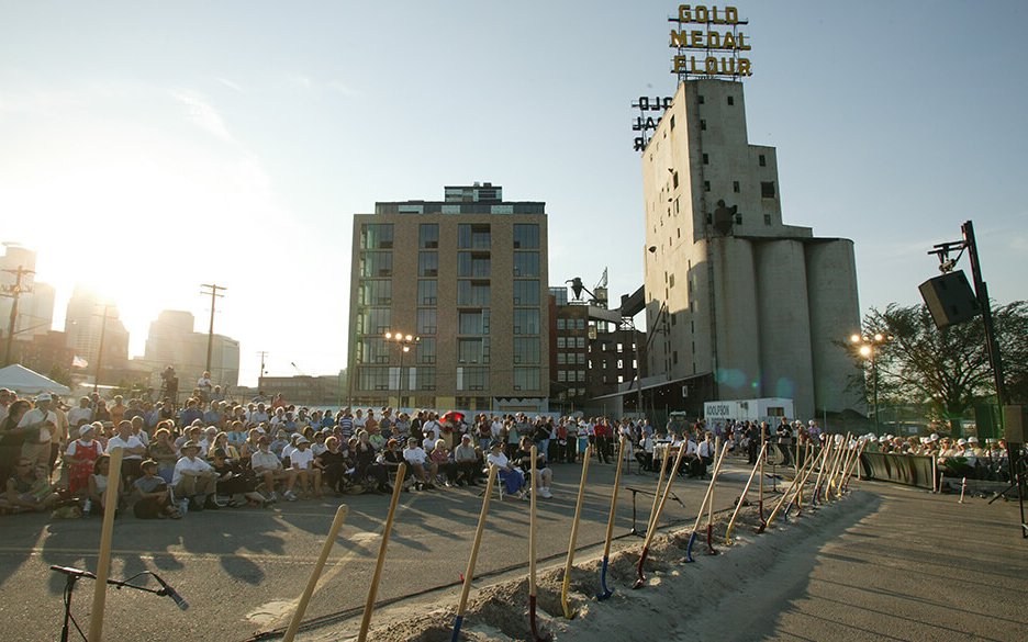 The groundbreaking ceremony for the Guthrie’s current facility on September 8, 2003